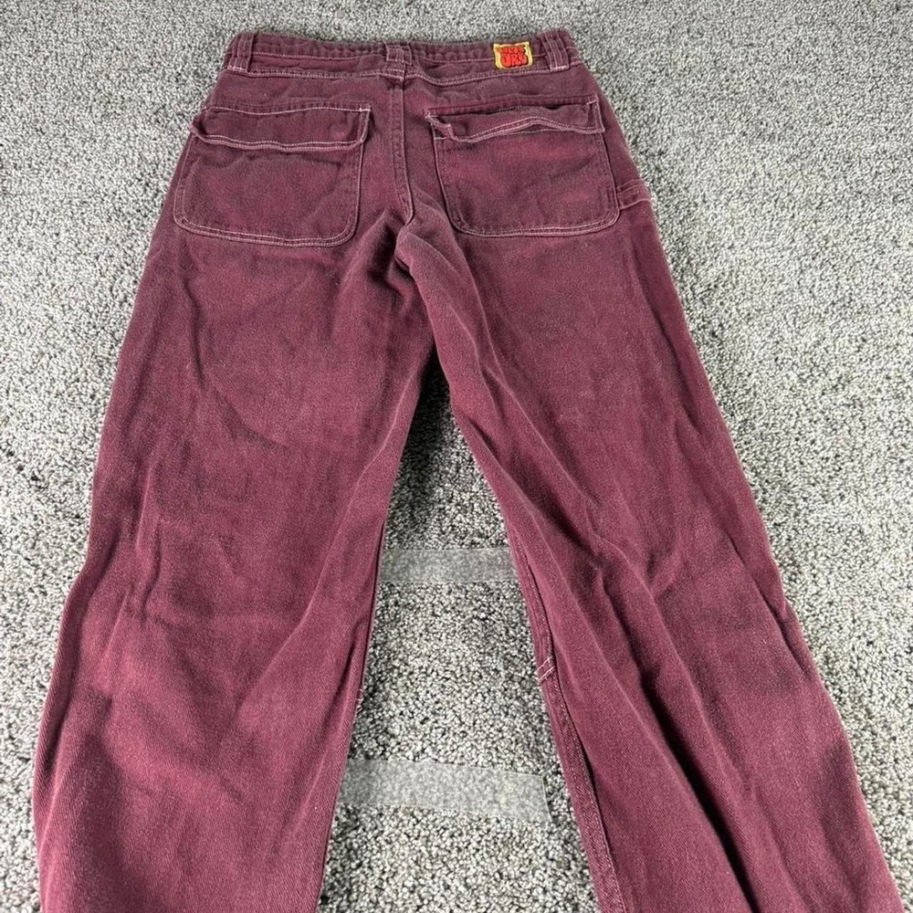 Empyre Loose Fit Double Knee Bird Print Skate Pants Burgundy Mens 28